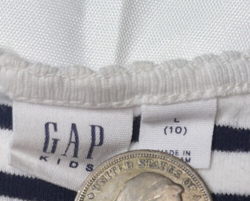 Preowned- Gap Kids S/S Striped Casual Shirt Girls (Size L/10) - Picture 3 of 5