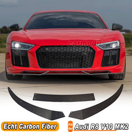 Passt für Audi R8 16-18 Carbon Frontlippe Frontspoiler Spoiler Lippe Frontasatz  - Bild 1 von 10