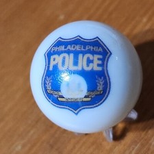 PHILADELPHIA POLICE MARBLE 1" SHOOTER Sz & STAND BADGE SHIELD PENNSYLVANIA