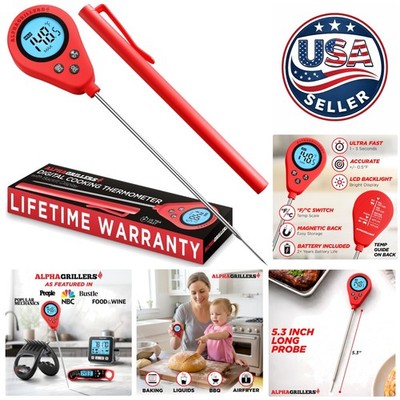 Easy-Read Digital Cooking Thermometer with Long Probe - Perfect BBQ Accessory