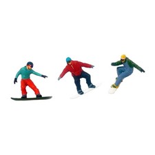 3 Pieces 1/64 Scale Ski Figurines Character Ski Figurines Desktop Figurines