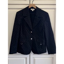 St. John Sport Black Silver Button Blazer Business Evening USA Women's Medium