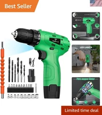 Cordless Drill Set,12V- Electric Drills Bits, 3/8'' Keyless Chuck w/ Battery ...