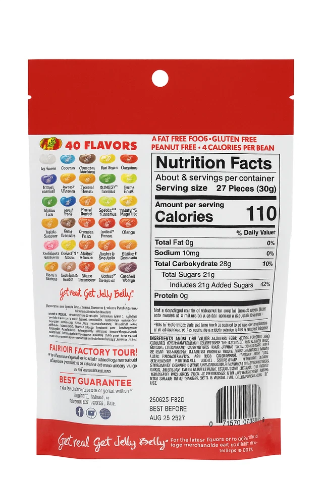 Original Jelly Belly Beans 40 Flavors Fat Free Food 8.25 oz Bag (233g) mini pack - Image 3 of 4