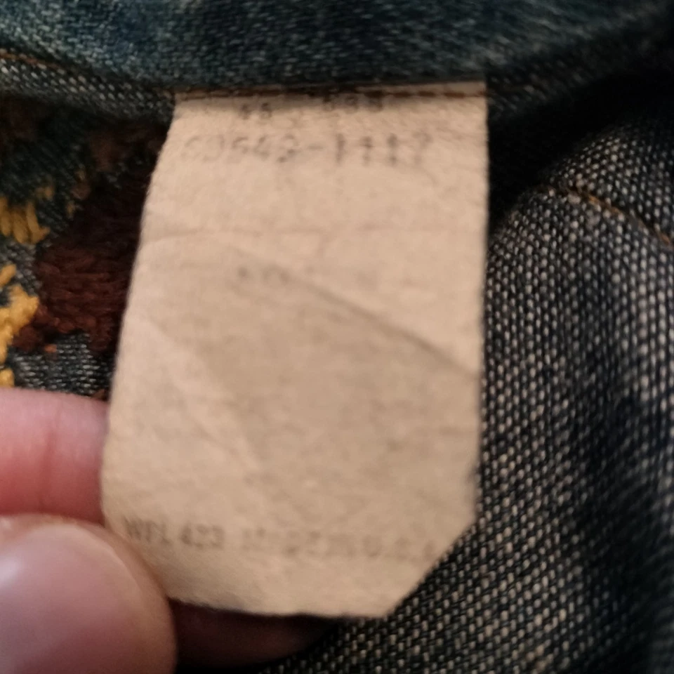 Camisa vaquera vintage Levis naranja etiqueta perla occidental con águila bordada Foto 4 de 4