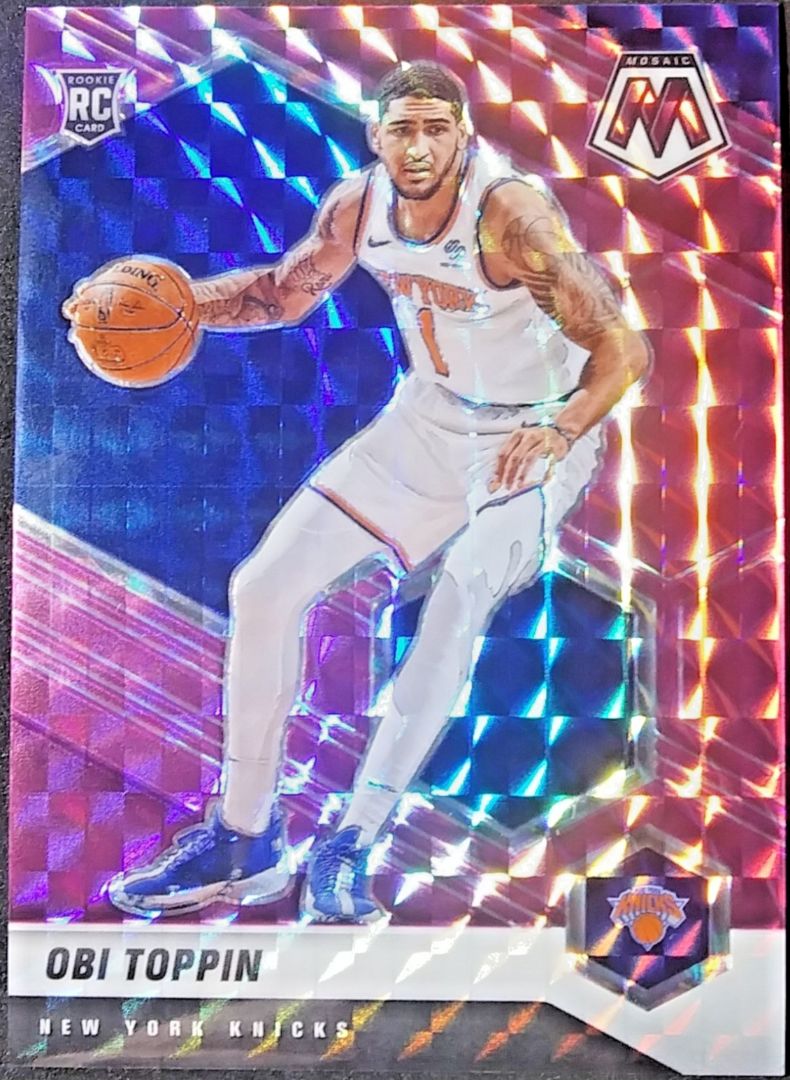 2020-21 Panini Mosaic Rookies /49 Purple Mosaic Prizm #220 Obi Toppin RC SP IND