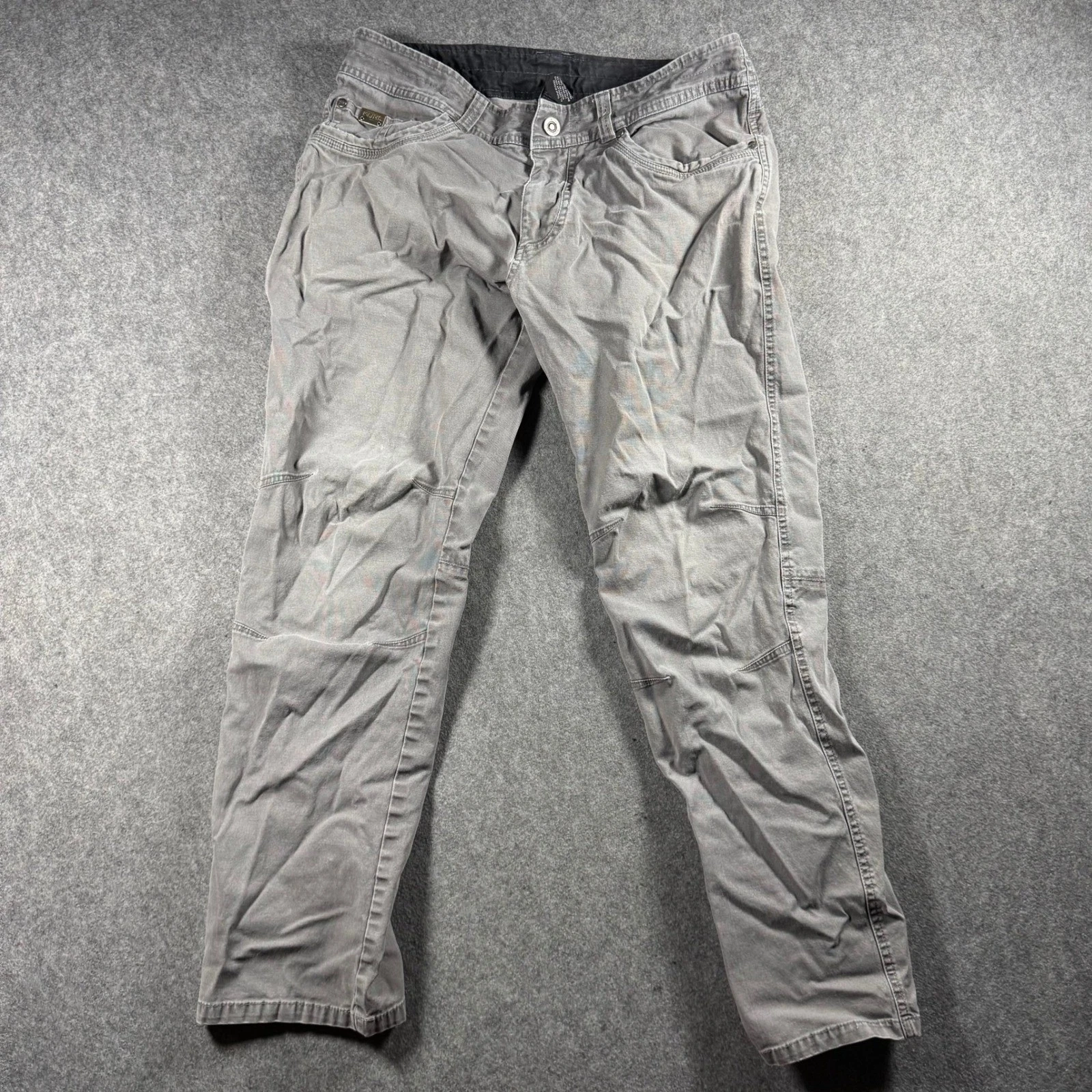 Kuhl Rydr Mens 32x29 Charcoal Gray Vintage Patina Dye Canvas Hiking Work Pants