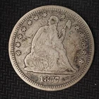 1877  * P*  SEATED LIBERTY SILVER QUARTER  **FREE SHIPPING**C2835