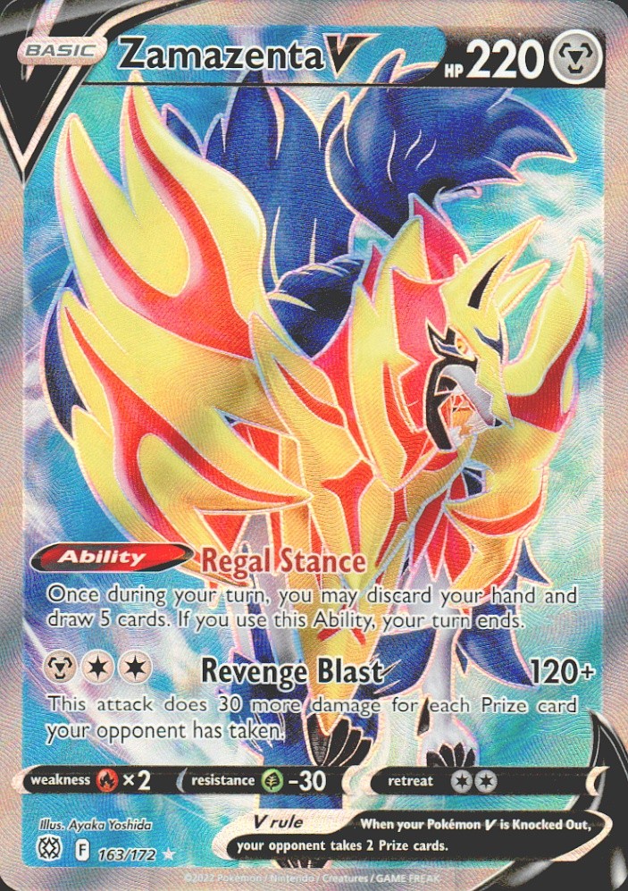 Zamazenta V (Full Art) Ultra Rare SWSH09: Brilliant Stars 163/172 NM