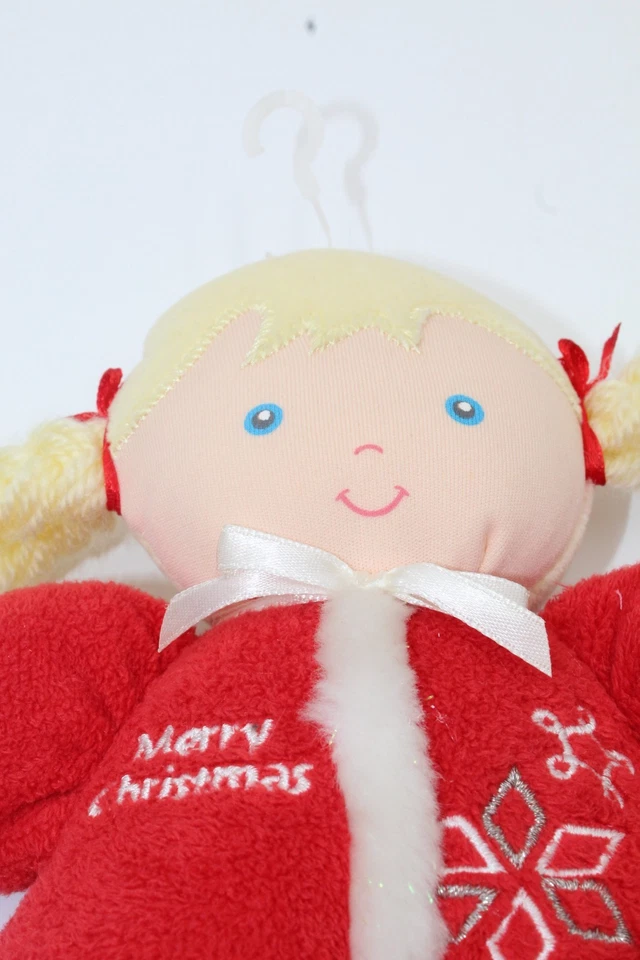 Feliz Navidad Bebé Niña Muñeca Tela Suave Relleno Peluche Sonajero Juguete Rubio Carters Foto 2 de 4