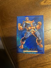 2024 SkyBox Marvel Masterpieces 92 Platinum Thanos #83 Blue Traxx