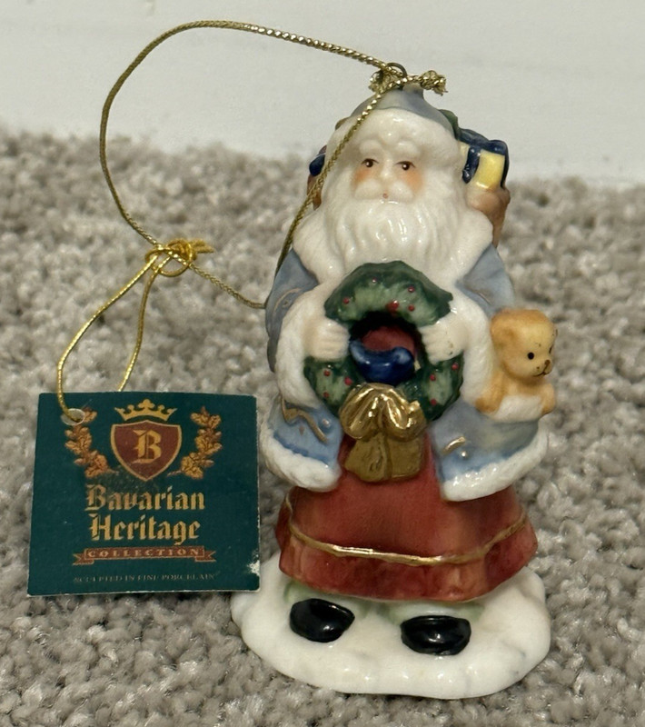 Coyne's Bavarian Heritage Collection Porcelain Santa Claus Ornament  3" Vintage
