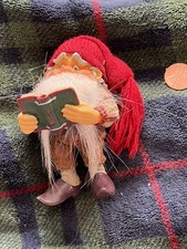 Bebe Norway Elf/troll/gnome Reading A Book Figurine Signed Lene Burger 4 Inches