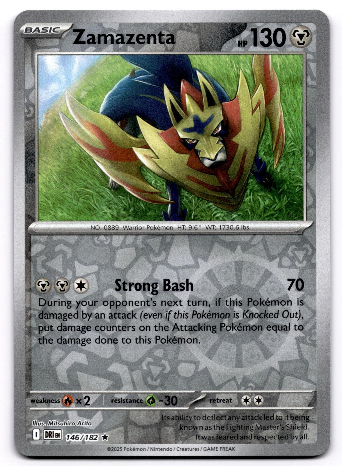 Zamazenta 146/182 Destined Rivals Rare Reverse Holo Near Mint