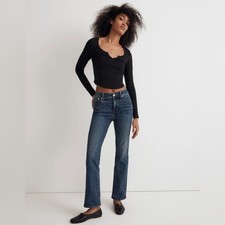 Madewell Mid-Rise Kick Out Jeans  Medium Blue Denim Arlen Wash  23