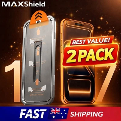 2X MAXSHIELD For iPhone 17 16 15 Pro Max 14 13 12 Privacy Glass Screen Protector - image 1 of 4