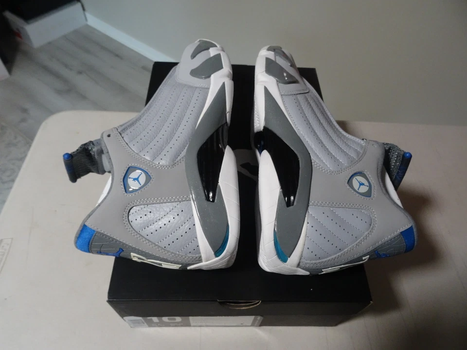 NUEVO DS - Nike Air Jordan 14 Retro 'Gris Lobo' Talla 10 PARA HOMBRES 487471-004 RARO DS Foto 4 de 4