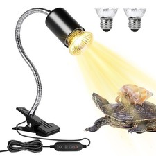 Reptile Tank Accessories Reptile Heat Lamp with Clamp and 2 Bulb 25W  50W H...