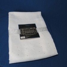 NEW Badgley Mischka white tablecloth with tiny sequins 60" X 118" premium