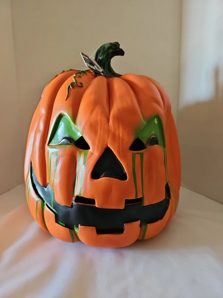 Pumpkin Head Mask Creepy Two-Sided Halloween Costume Face Latex Scary Cosplay - Image 3 of 4