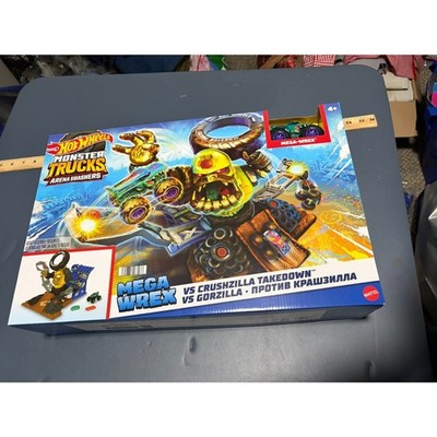 Mattel Hot Wheels Monster Truck Arena Smashers MEGA WREX vs Chrushzilla vs Gorzi