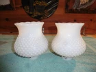 2 Vintage Milk Glass Hobnail Lamp Shade Light Fixture Replacement