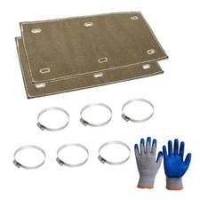 2 Set Titanium Pipe Shield 6" x 12", Exhaust Heat Shield for Motorcycle, 2 Sets