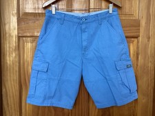 Wrangler Light Blue Twill Cargo Shorts Men's Casual Outdoor Size 32