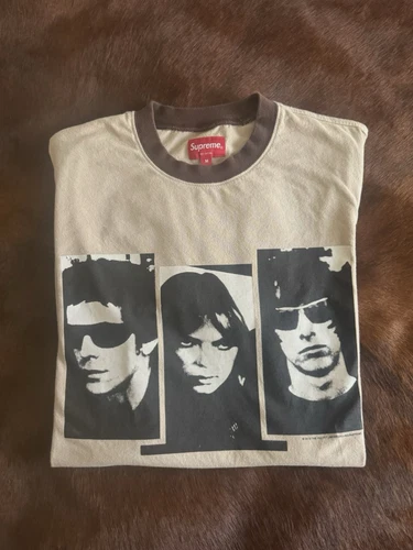 Tee shirt Supreme The Velvet Underground Ringer FW19 moyen devant et dos double impression