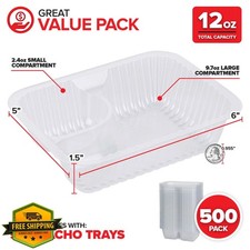 12oz Plastic Nacho Trays 500 Pack Disposable Snack Containers