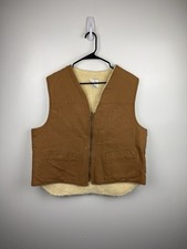 Vintage Carhartt Vest Mens Size XL USA Duck Canvas Full Zip Sherpa Lined