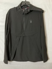 Spyder Active 1/4 Zip Water Resistant Pullover Jacket Men  s M Black