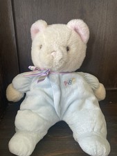 Eden Abc Teddy Bear Plush Blue Pajama Bow Alphabet Baby Stuffed Animal Lovey VTG