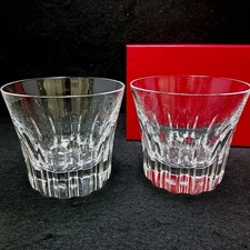 Baccarat Etna Tumbler Rock Glass Set 2pcs 3.3" H 3.7" Dia Crystal Boxed