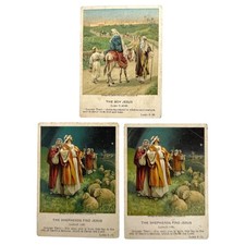 1906 Harris Jones & Co Little Bible Lesson Picture Cards Vol 18 No 1 Antique VTG