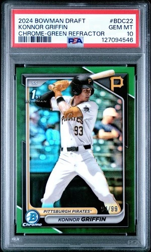 2024 Bowman Draft - Chrome Konnor Griffin Green Refractor /99 (RC) Psa 10
