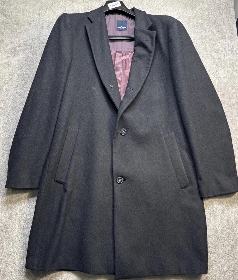 Abrigo Daniel Hechter Paris Lana Cachemira Negro Hombre 46R Heritage Clásico Foto 2 de 4