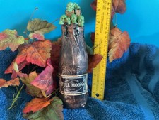 Halloween Glass Witch Potion Bottle Hand Crafted Apothecary Rustic One of a Kind