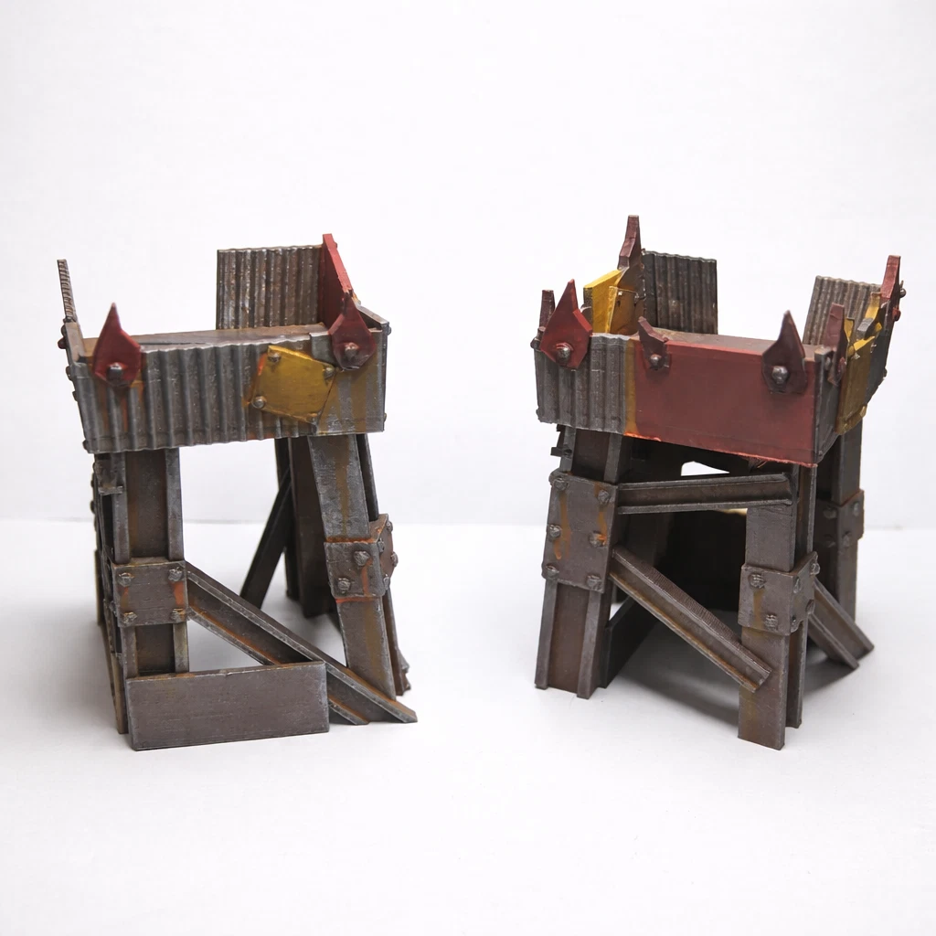 Ork style scrap wargaming terrain buildings compatible with 28mm - photo 7