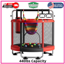 55 Indoor  Outdoor Toddler Trampoline with Adjustable Gym Bar  Toys