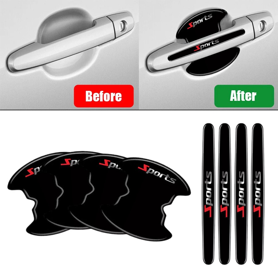 8Pcs Car Door Handle Sticker Safety Strips Anti Scratch Protector Universal