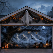 Halloween Garage Door Cover Ghost 6X13Ft
