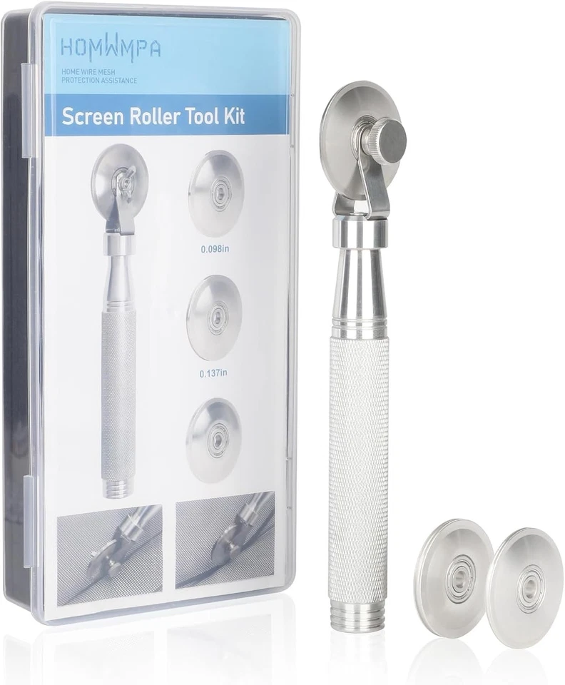 Screen Repair Kit Stainless Steel Spline Tool Window Door Mesh Fixing Roller - Image 3 of 4