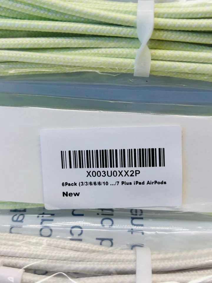 6 Pack Apple Cable USB Charger for iPhone 7 Plus 2-3ft, 3-6ft, 1-10ft. - Image 3 of 3