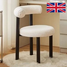 Soft Makeup Vanity Chair W/ Backrest Cozy Makeup Stool for Bedroom Decors Black