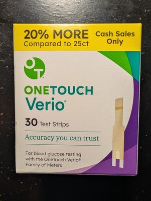 OneTouch Verio Blood Glucose Test Strips 30ct. Exp 6/30/2027+