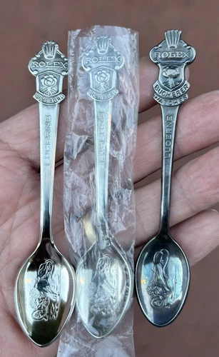 SET-OF-3 SILVER PLATE SPOONS vintage LUCERNE BUCHERER OF SWITZERLAND
