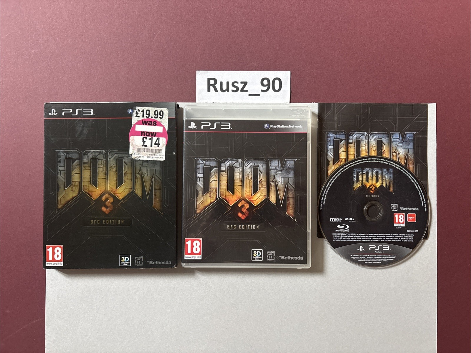 Doom 3 BFG Edition PS3 PlayStation 3 With Slip Case PEGI 18 UK PAL VG COND CIB