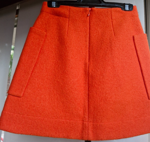 COS ORANGE 100%WOOL SIZE 34 MINI SKIRT 2 LARGE FRONT POCKETS FULLY LINED NEW - Bild 3 von 8