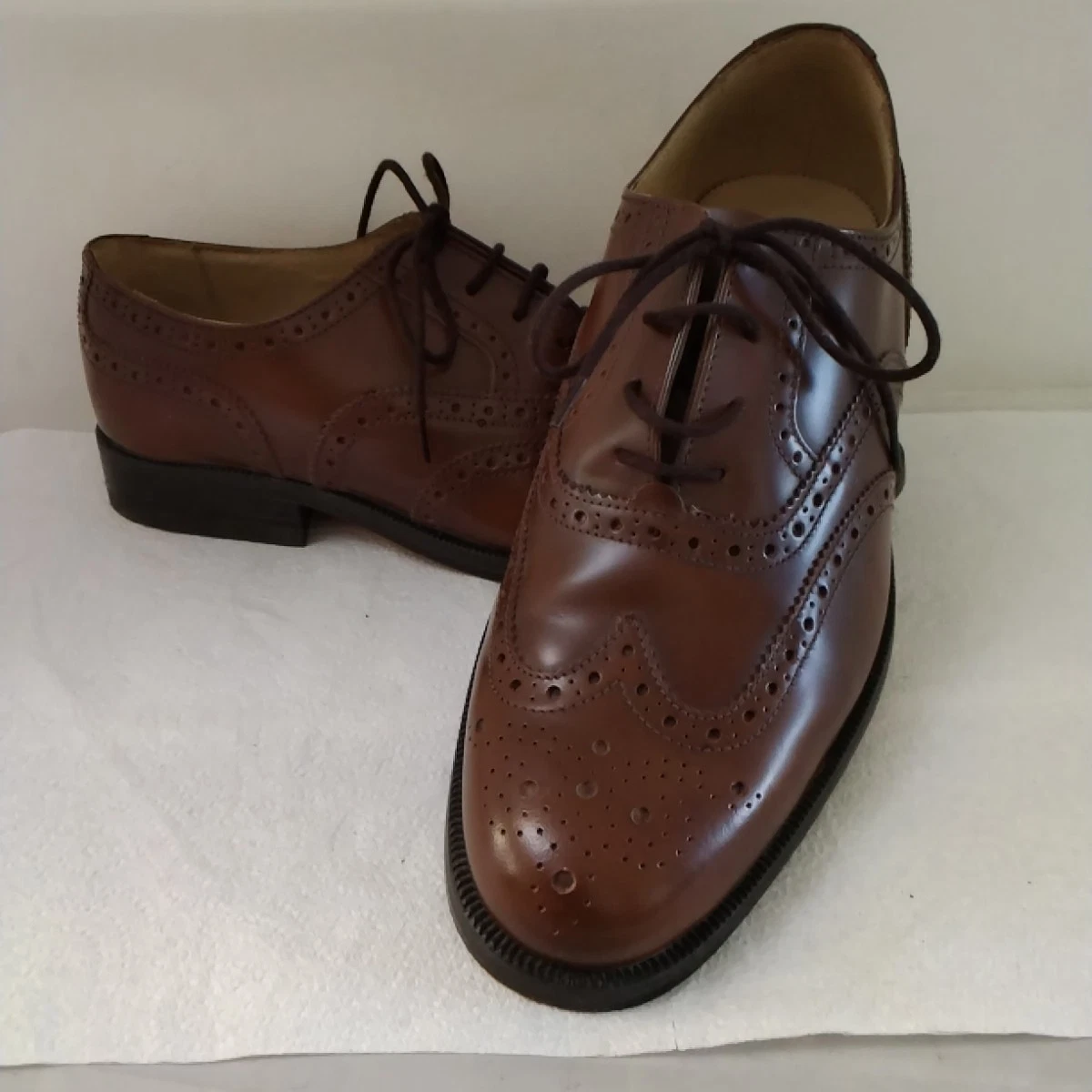 SCARPE CLARKS UOMO PELLE BROGUE TAGLIA UK 8 marroni stringate Oxford